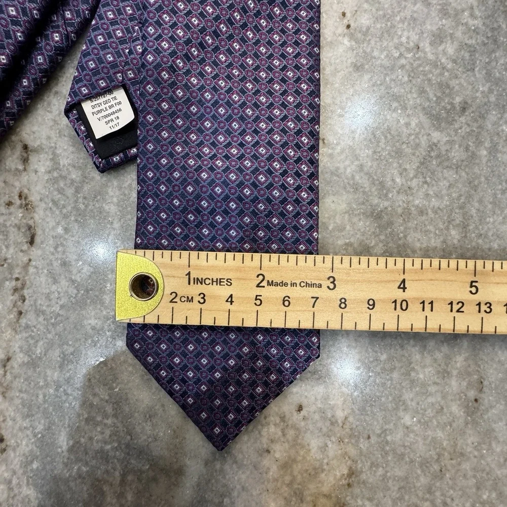 NWT Banana Republic Ditsy Geometric Neck Tie Purple Business Office O/S